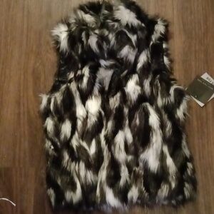 NWT Marc New York Andrew Marc Faux Black and White Vest Size Med.